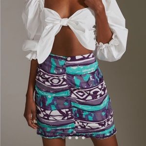 Anthropologie Porridge Clothing Ruffle Print Skirt